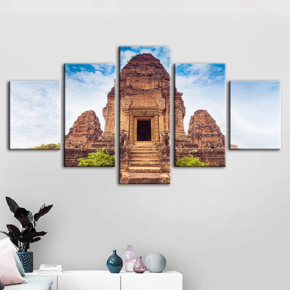 Ancient Temple 5 Piece - Canvas Wall Art Painting | Bowlift
