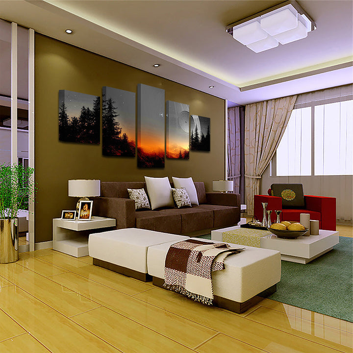 Solar Sunset 5 Piece - Canvas Wall Art Painting | Bowlift