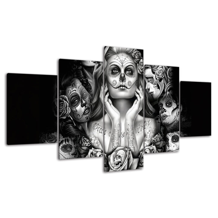 Calavera Girls - Canvas Wall Art Painting | Bowlift