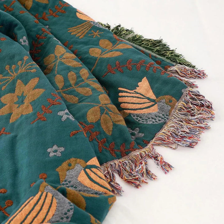 BowLift | Reversible Scandinavian Bird Blanket - NordicNest