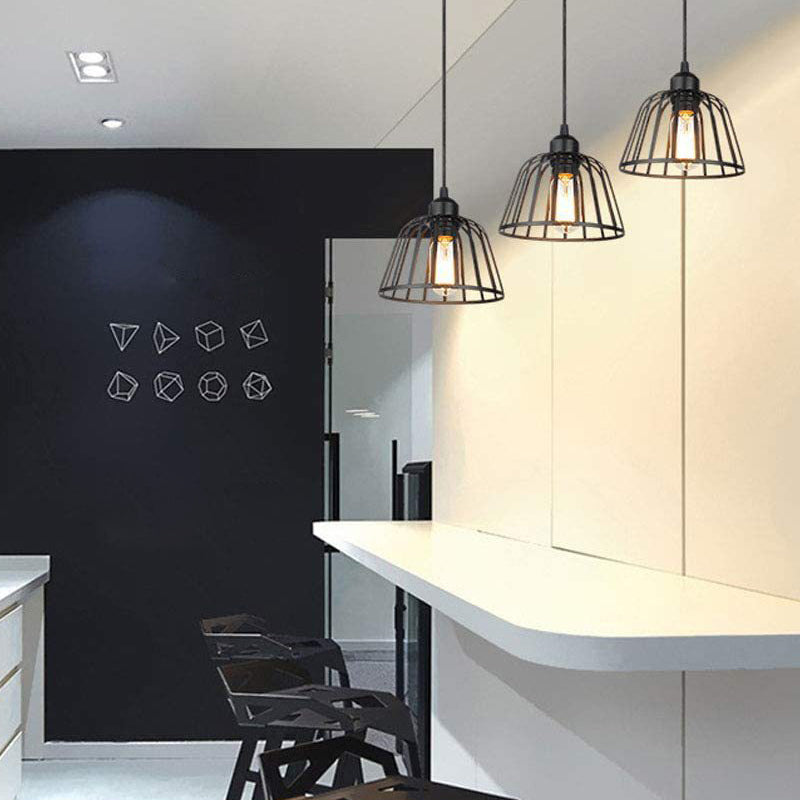 BowLift | IronSphere Pendant - Black industrial iron pendant light for modern interiors