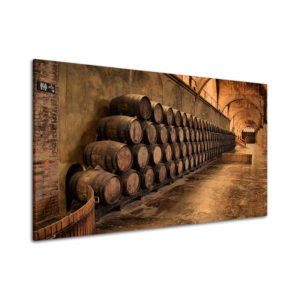Rustic Barrels - Canvas Wall Art Painting | Bowlift