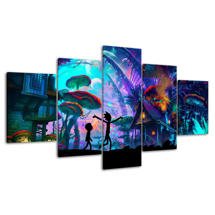 Ricky's Mushroom City - Canvas Wall Art Painting | Bowlift