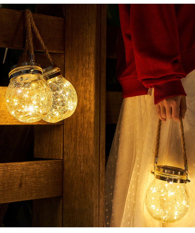 BowLift | Solar LED Lantern in Glass – Decorative Garden Lighting with Wire Lights and Carry Handle