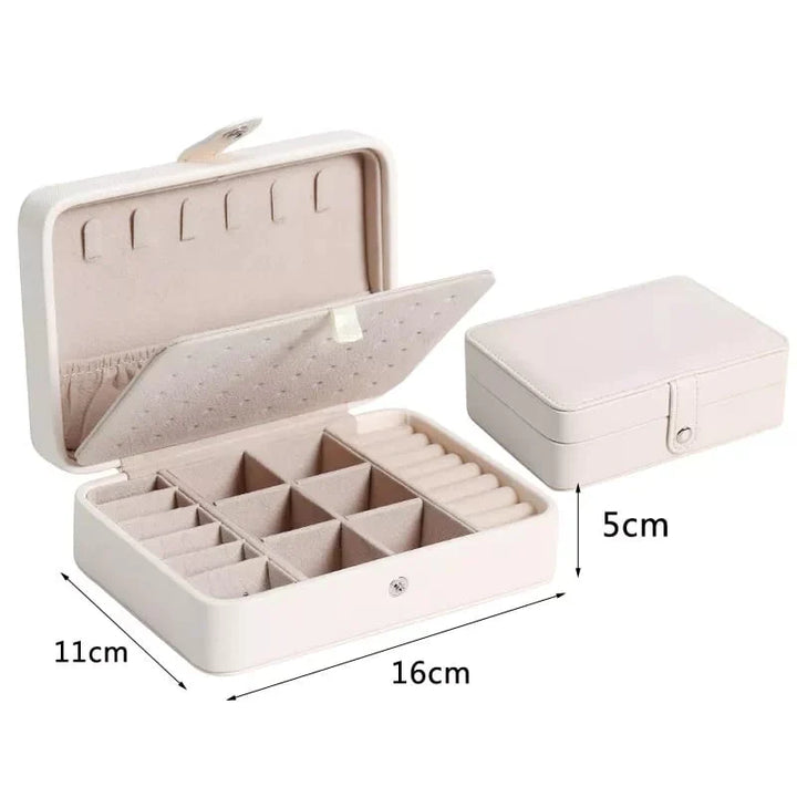 Leather Mini Jewelry Box Double Layer Bowlift