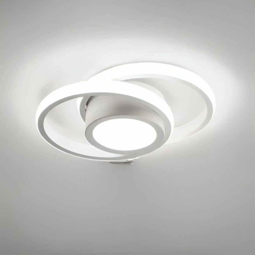 Modern LED Ceiling Lamp 18W | Creative Design with 2 Rings | Energy-Efficient Lighting for Living Room & Office 24 cm | Bowlift