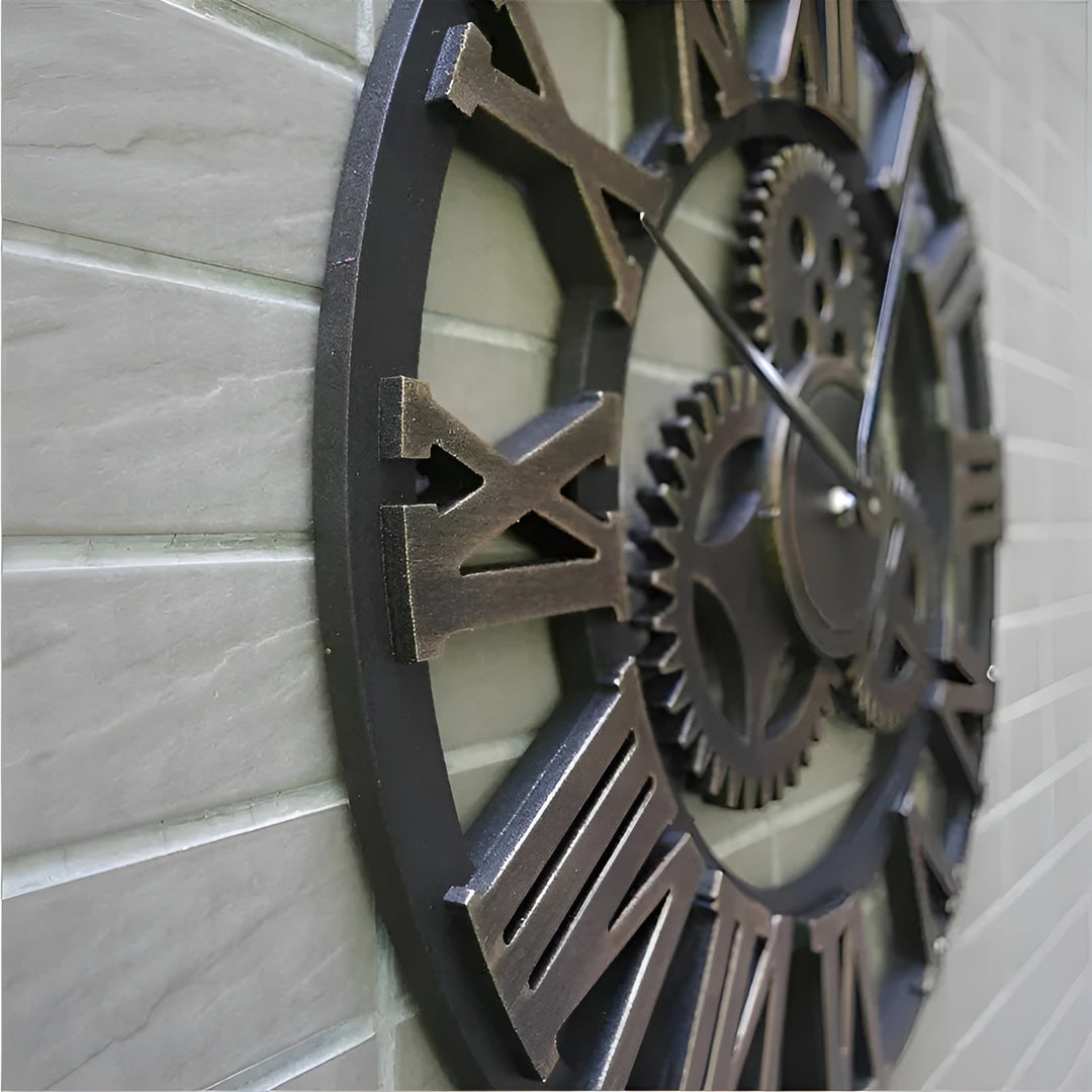 Wall clock in gear design – Industrial look for stylish wall decor | Bowlift