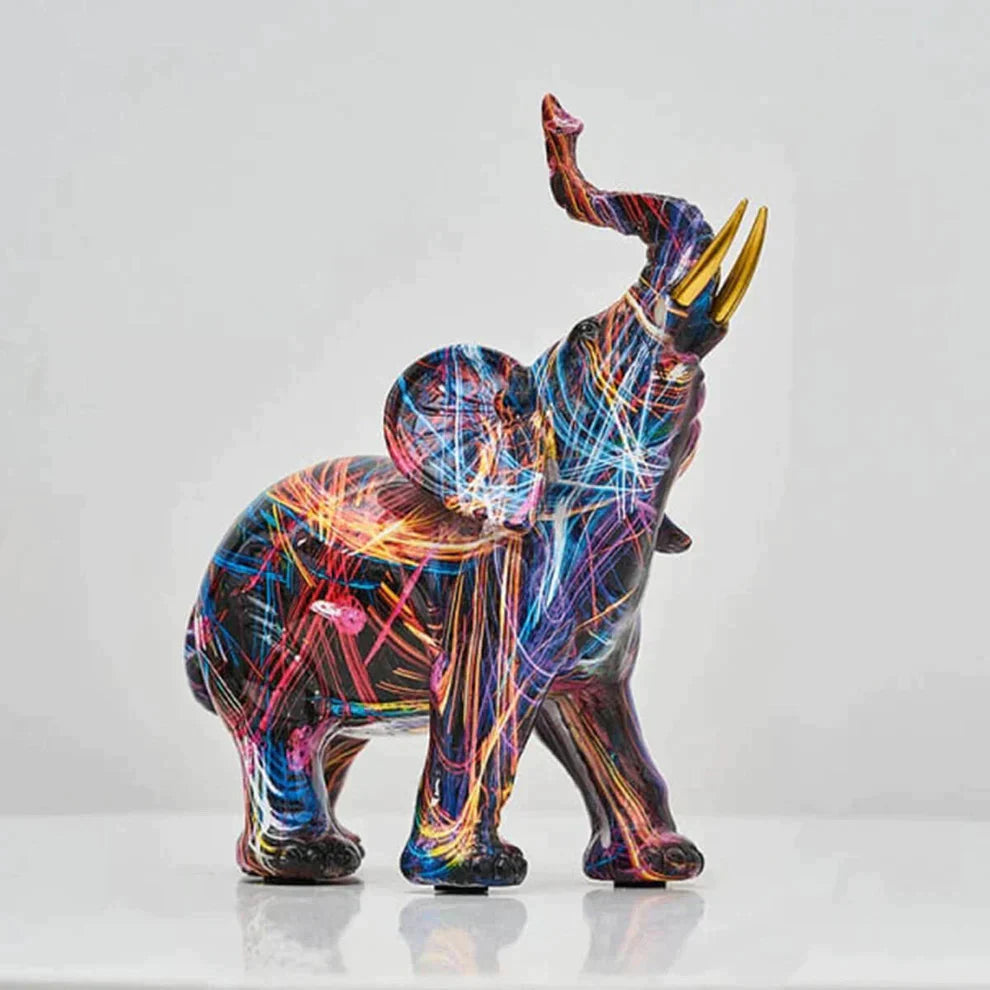VibrantTrunk – Modern Elephant Art Sculpture Bowlift