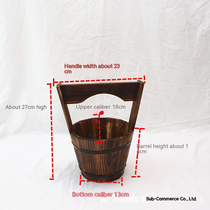 BowLift | Wooden Bucket Planter in Barrel Design for Garden and Terrace – Decorative Flower Pots made of Wood