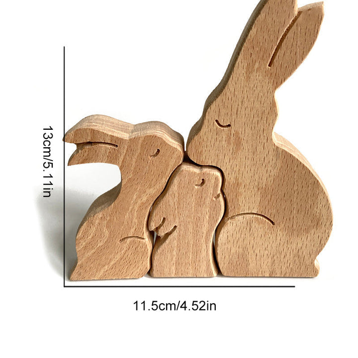 BowLift | Cute Animal Family Ornament, Wooden Puzzle Figurine - 🎁Love Gift