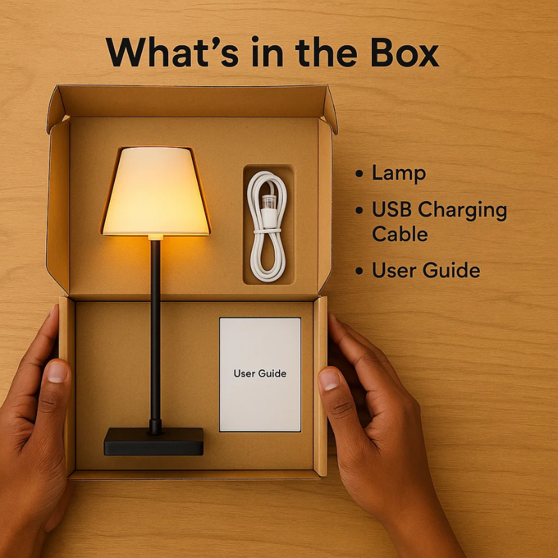 BowLift | Luminara™ | Modern Rechargeable LED Wireless Table Lamp | Portable Lighting for Home, Office & Outdoor Use