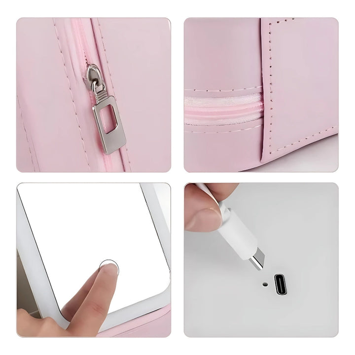 LED Light Mirror – Adjustable Angle – Organiser for Beauty Lovers – Bright Lighting for Flawless Look Bowlift