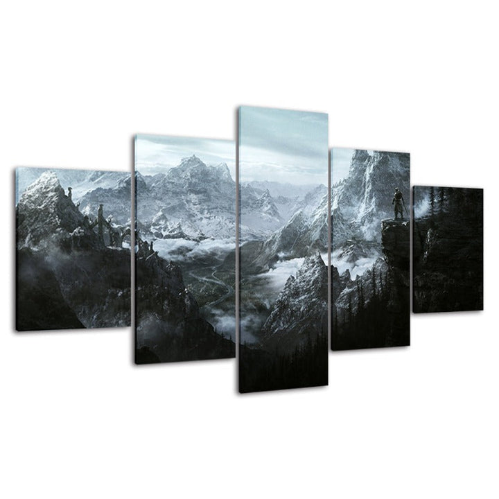 5 Piece Winter Landscape - Canvas Wall Art Painting | Bowlift