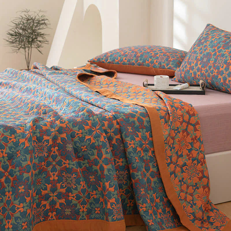 BowLift | & Blue Pattern Six-layer Cotton Quilt - TerraLoom