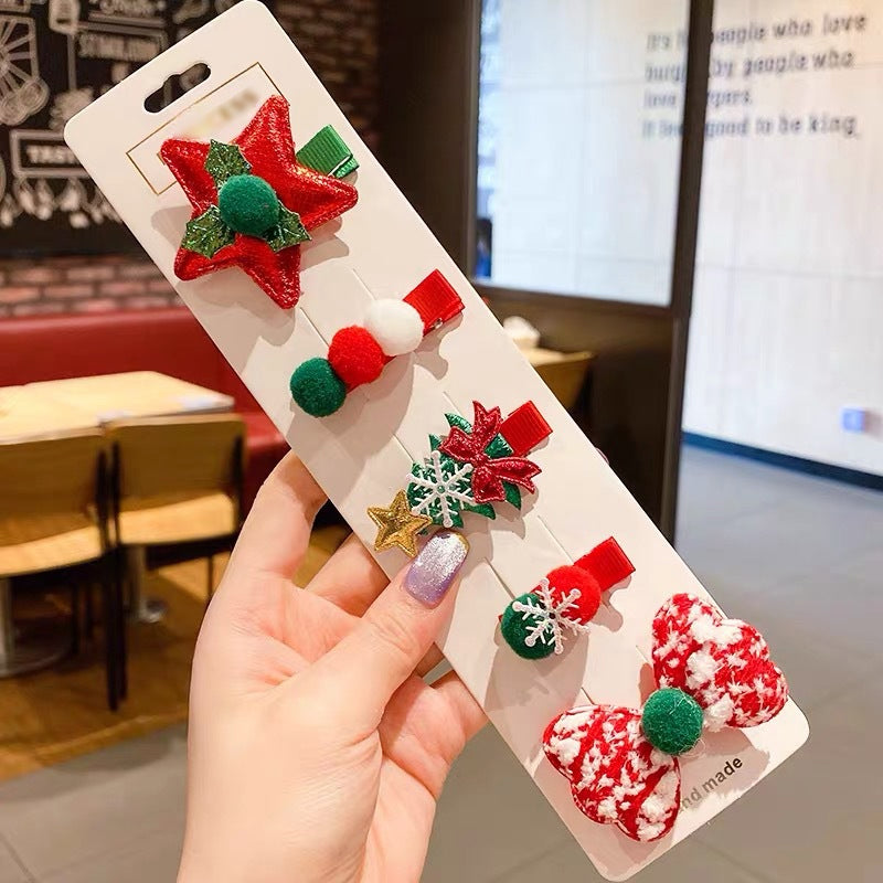 BowLift | 5 Pieces Christmas Hair Clips Set