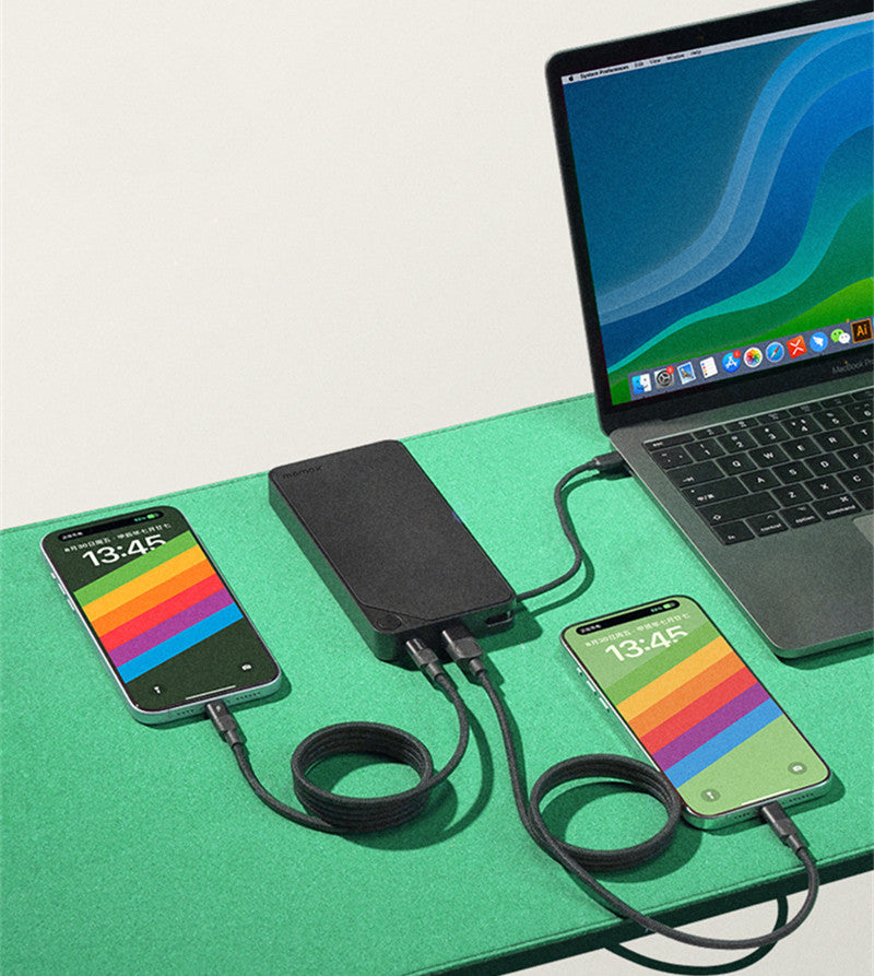 BowLift | Next-Generation High-Capacity 30W Fast Charging Power Bank with Built-in Cable