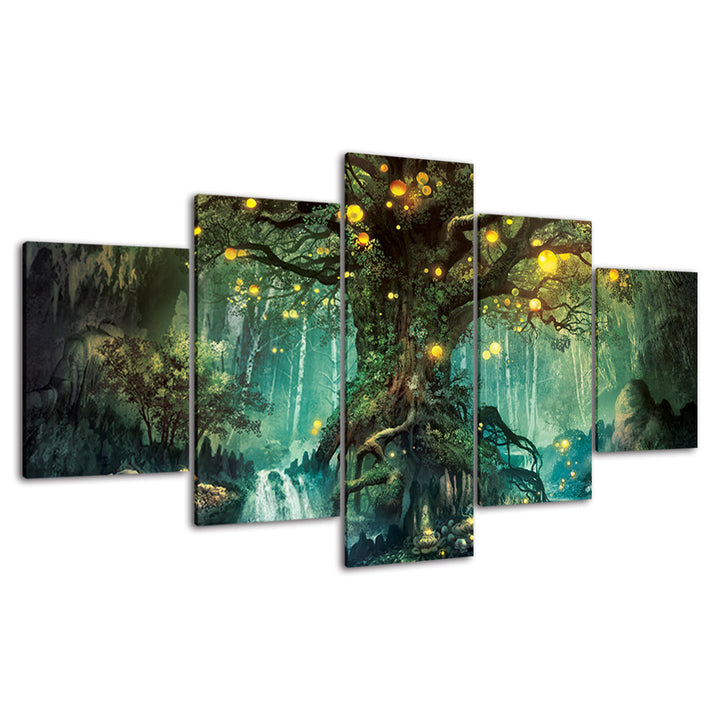 Magic Forest Trunk 5 Piece - Canvas Wall Art Painting | Bowlift