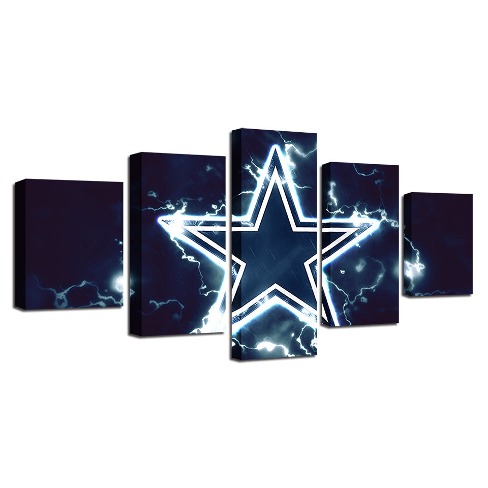 Blue Star Logo 5 Piece - Canvas Wall Art Painting | Bowlift