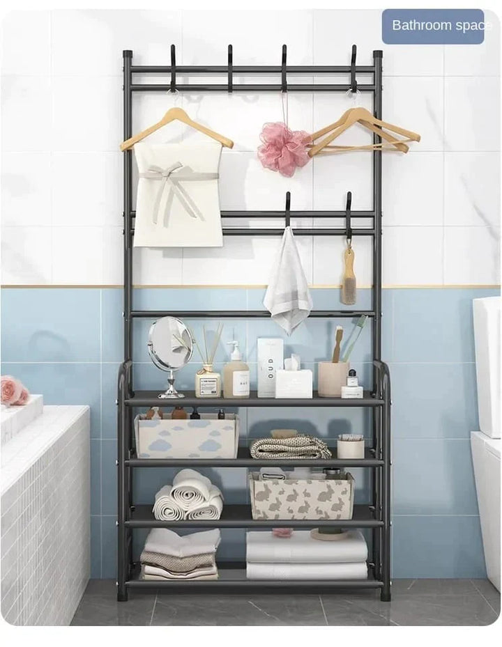 Multifunction 5 Layers Shoe Rack With Clothes Rack Bowlift