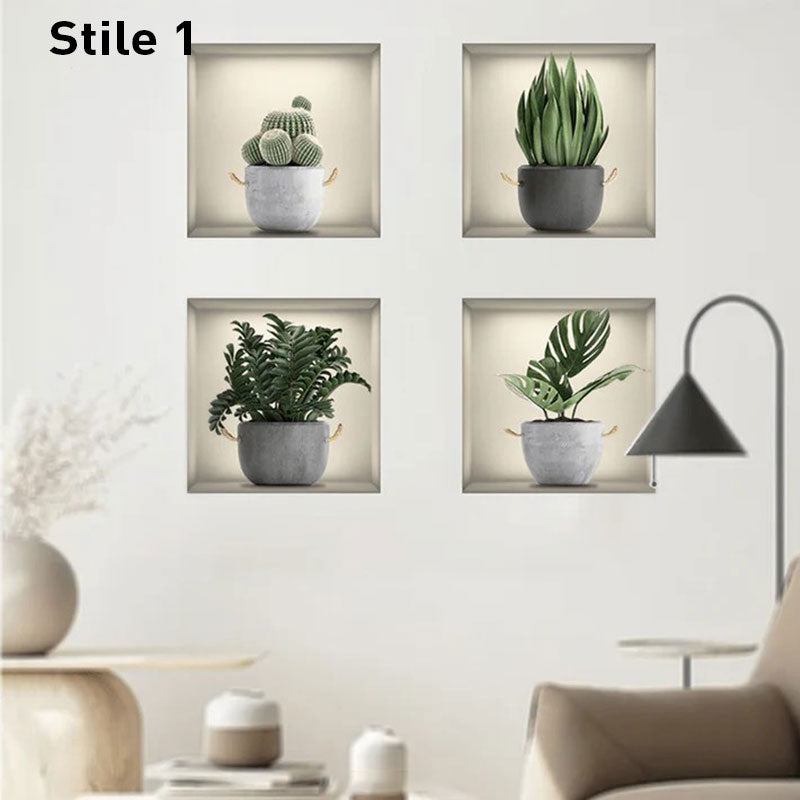 BowLift | Self-Adhesive 3D Plant Wall Stickers