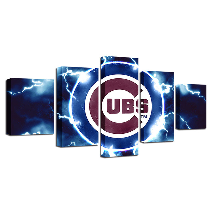 Charged Chicago Cubs 5 Pieces-Canvas Wall Art Painting | Bowlift