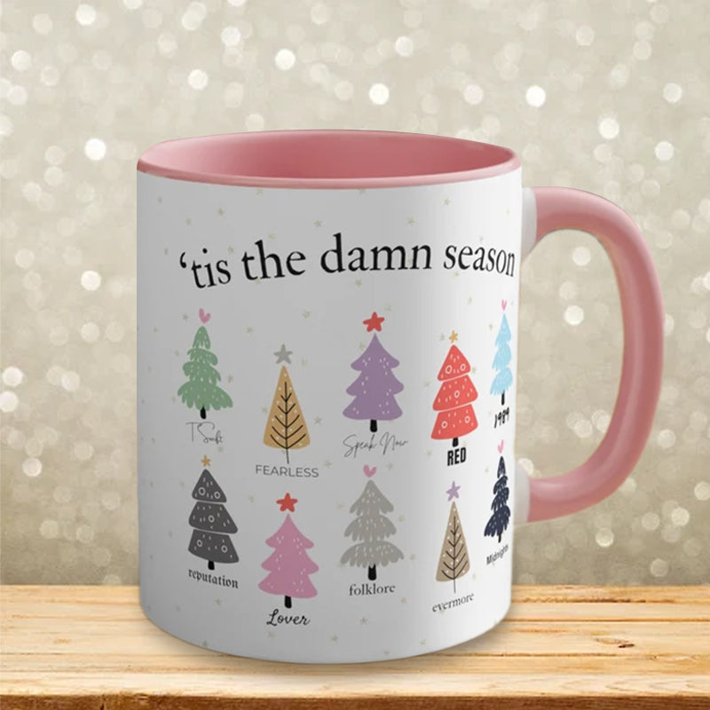 BowLift | Tis The Damn Season Christmas Mug - Music Albums as Christmas Trees