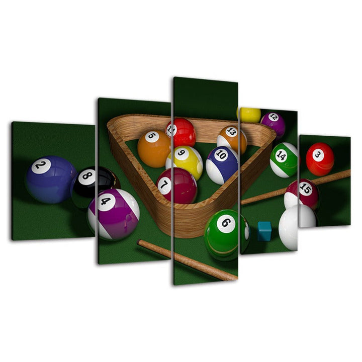 5 Piece Pool Balls - Canvas Wall Art Painting | Bowlift
