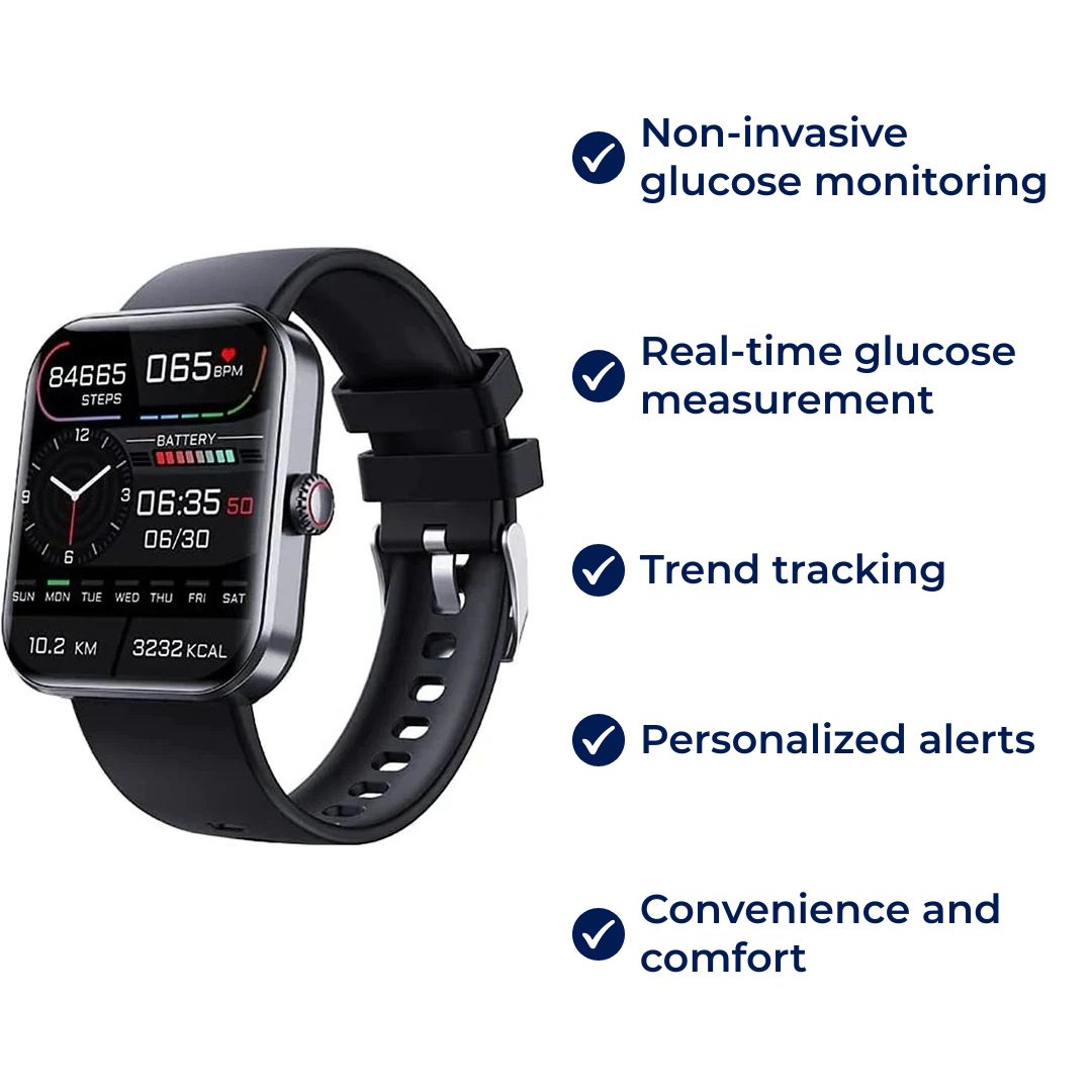 Glucowatch | Non-Invasive Blood Glucose Smartwatch – Real-Time Monitoring, Trend Tracking & Personalised Alerts Bowlift