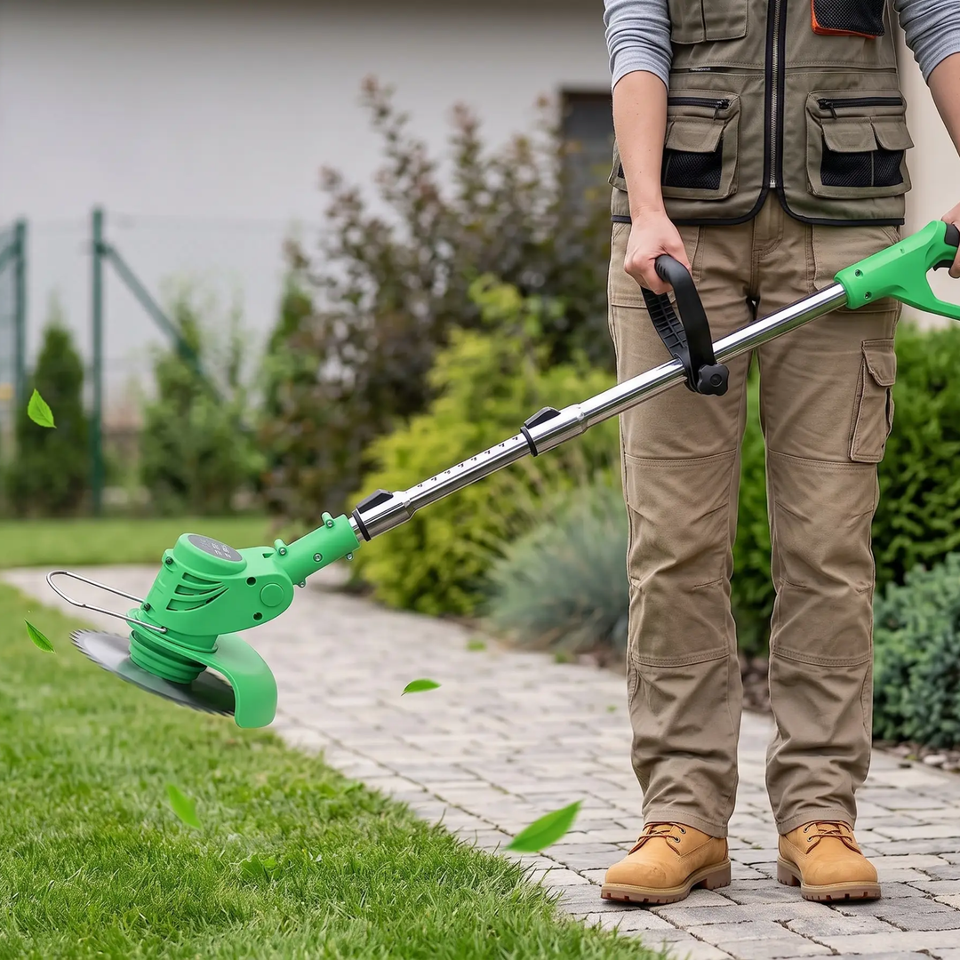 BowLift | Cordless Grass Trimmer with Adjustable Cutting Width for Lawn Care & Garden Maintenance