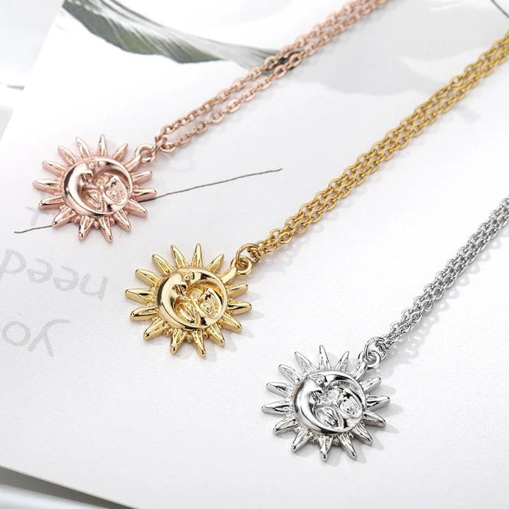BowLift | Vintage Sun and Moon Stainless Steel Necklace