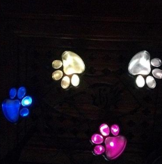 BowLift | Solar lamp in paw print design – LED garden lighting in multicolor for outdoor use