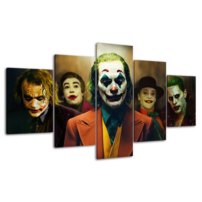 Joker Versions - 5 Piece Canvas Wall Art Painting | Bowlift