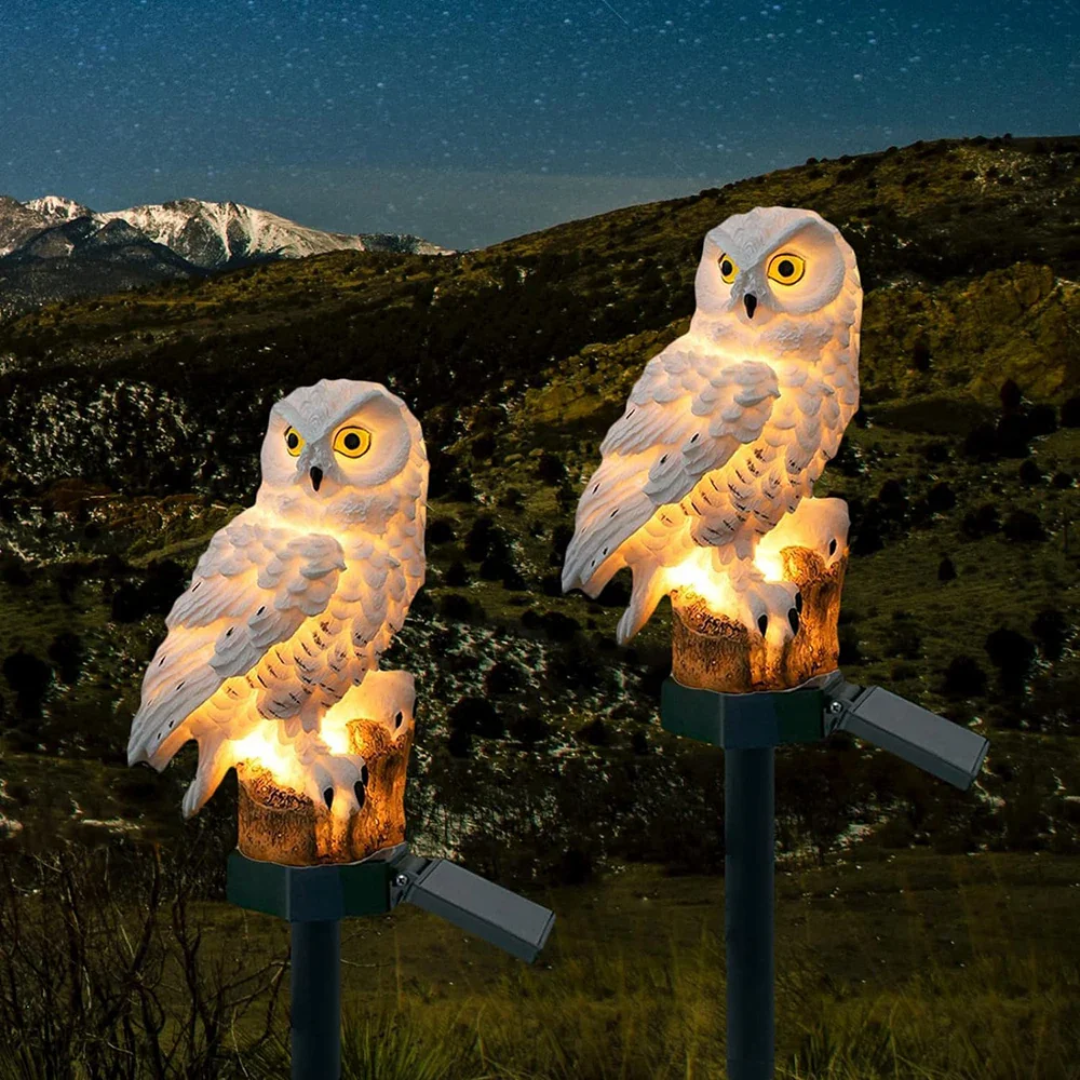 Solar Garden Lamp Uilux – Wireless Outdoor Lamp powered by Solar Energy with Owl Design | Bowlift