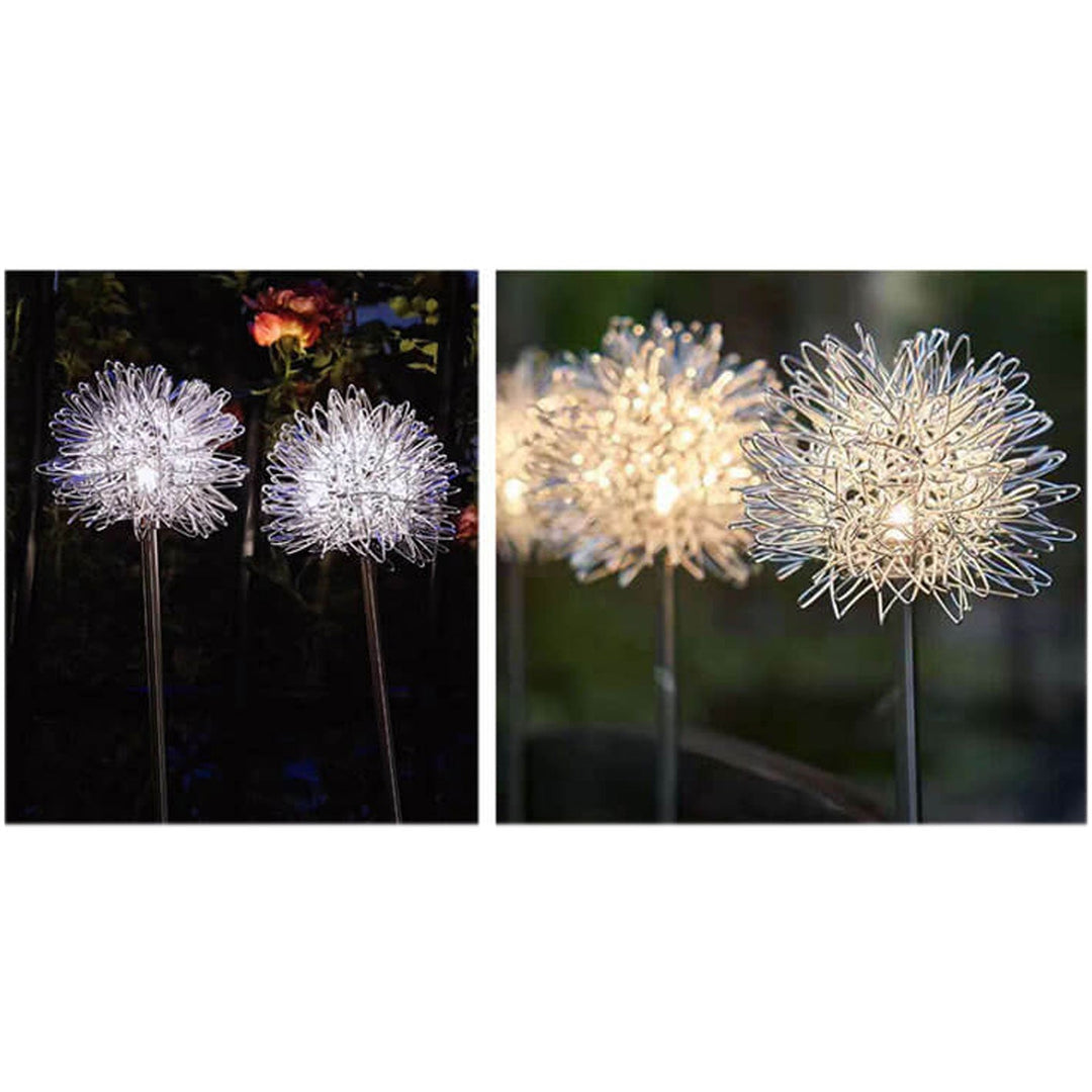 Solar Dandelion Aluminum Wire Globe Light LED Outdoor Waterproof Luminous Garden Insert Ground Landscape Light | Bowlift