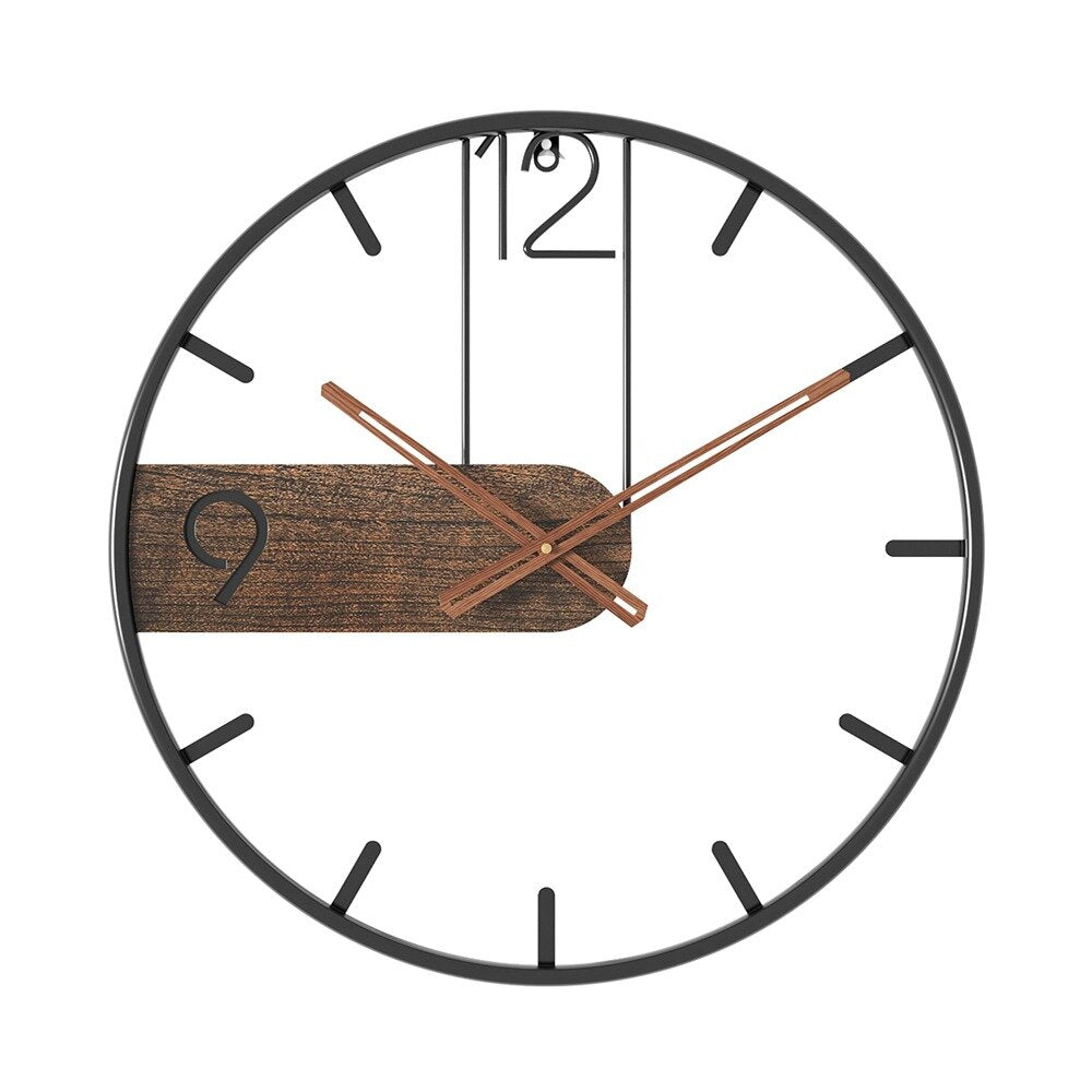 Robust Wall Clock of Steel and Walnut - Stylish Design for Any Interior | Bowlift