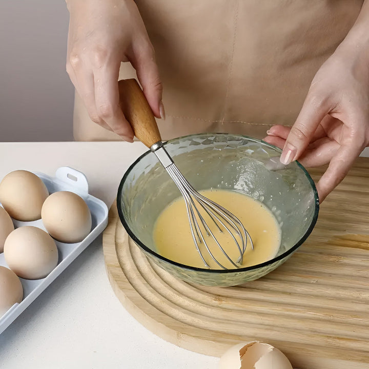 BowLift | Mini Whisk with Wooden Grip
