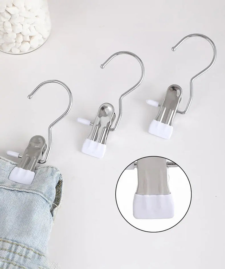 BowLift | 5+5 | Stainless Steel Space-Saving Clothespins with Swivel Hook