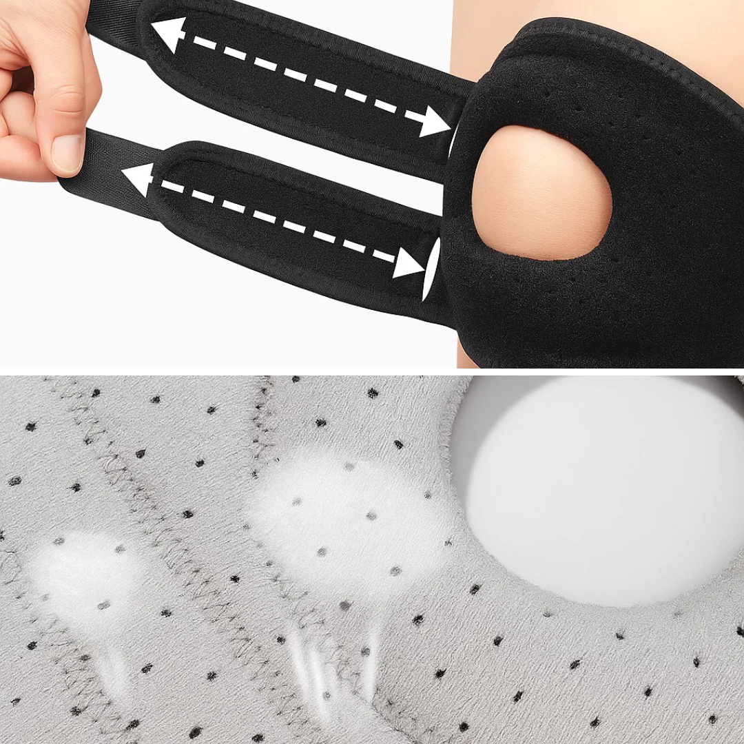 Knee Pain Relief – Breathable Elastic Support – Adjustable Non Slip Strap – Running Training Daily Use Bowlift