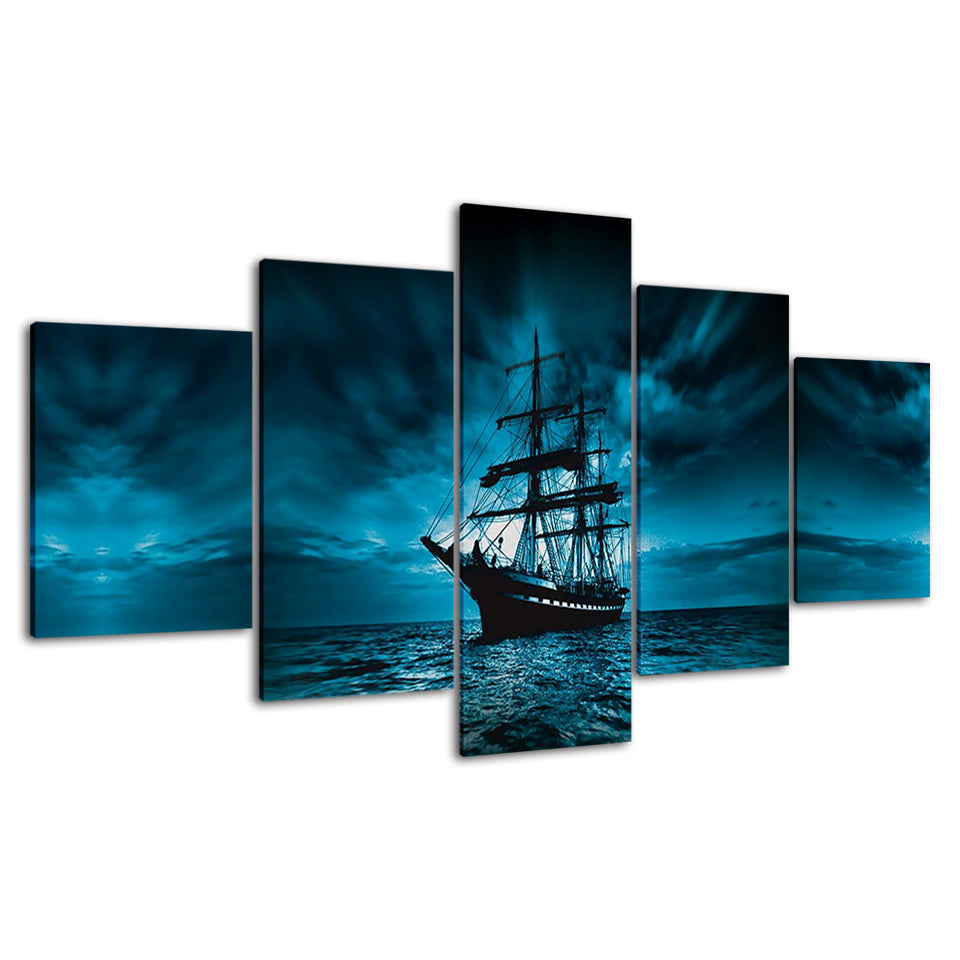 Deep Dark Ship - Canvas Wall Art Painting | Bowlift
