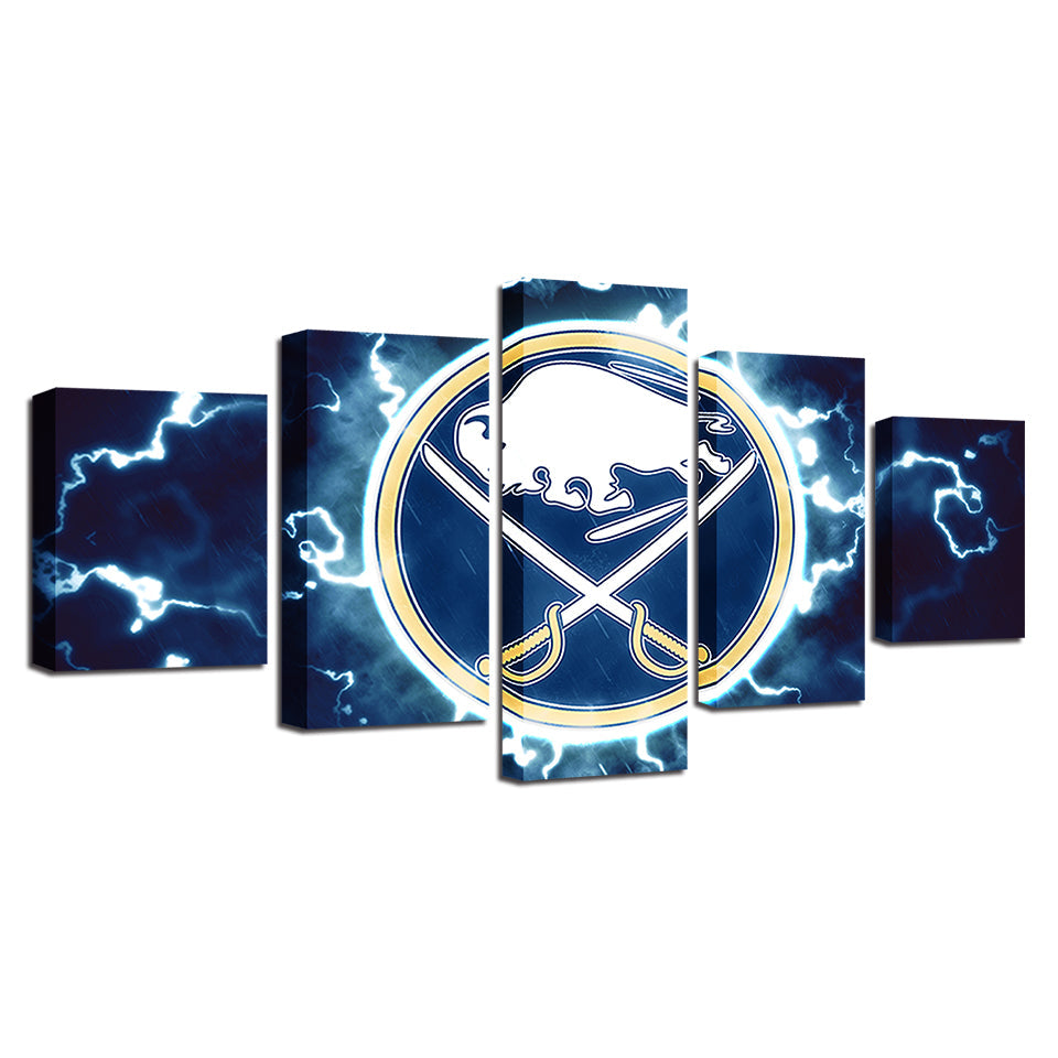 Electric Buffalo Sabers 5 Piece - Canvas Wall Art Painting | Bowlift
