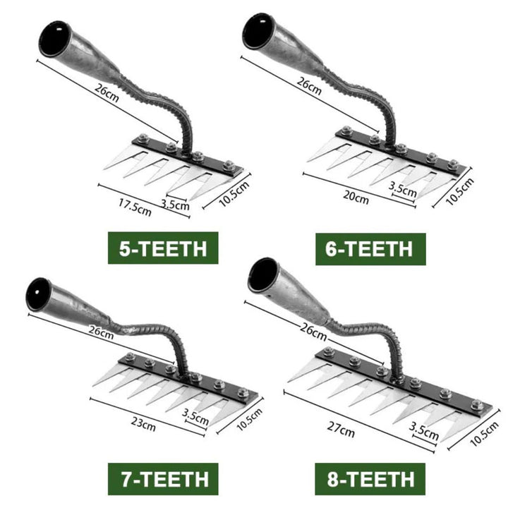 BowLift | Weeding Rake | Ultra-Durable Steel Teeth & Ergonomic Handle for Effortless Garden Maintenance