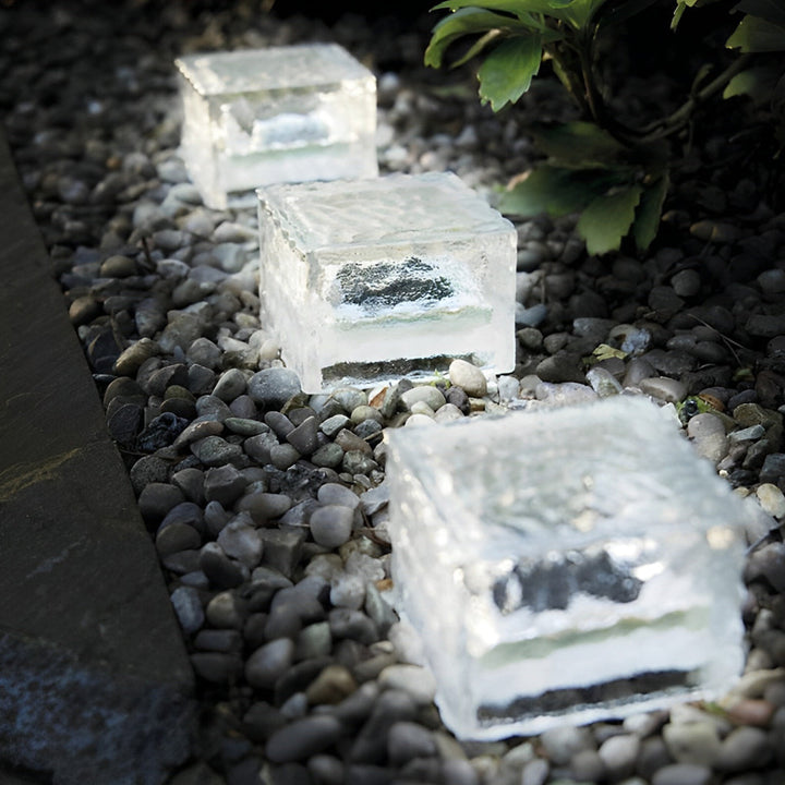 Square Creative Ice Bowliftock LED Waterproof Smart Solar Outdoor Lighting | Bowlift