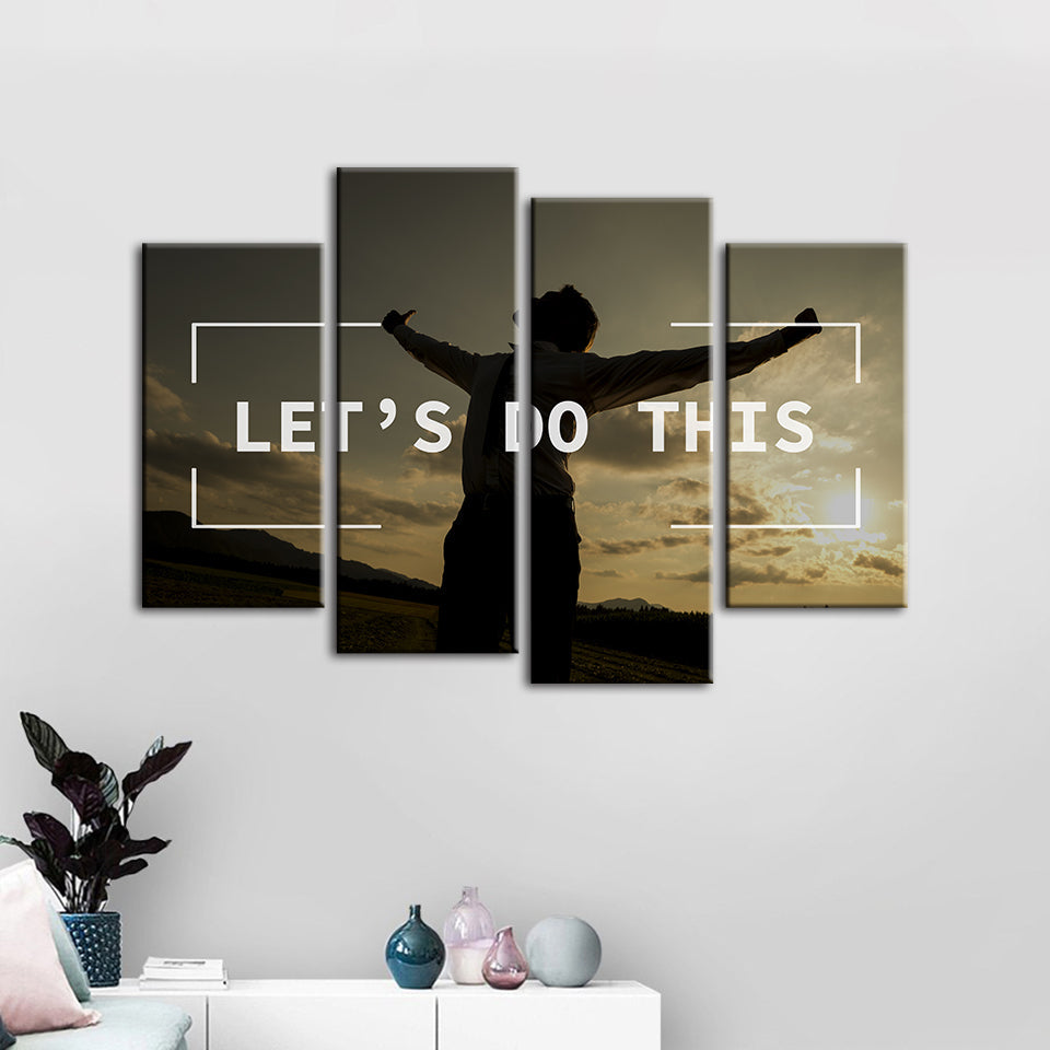 Let's Do This 4 Piece - Canvas Wall Art Painting | Bowlift