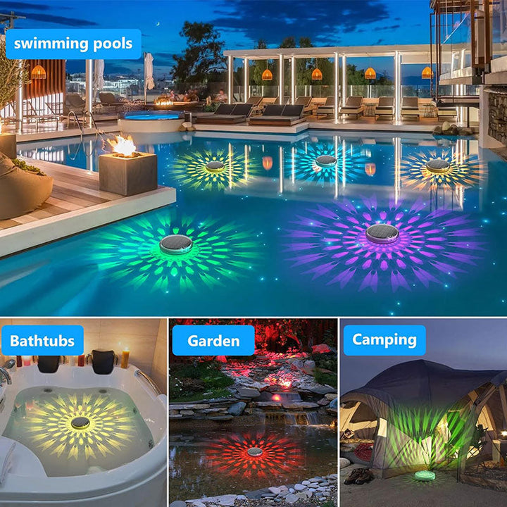 BowLift | 2 PCS - Timer Function Solar-Powered Pool Light with 3 Brightness Levels & 9 Colors