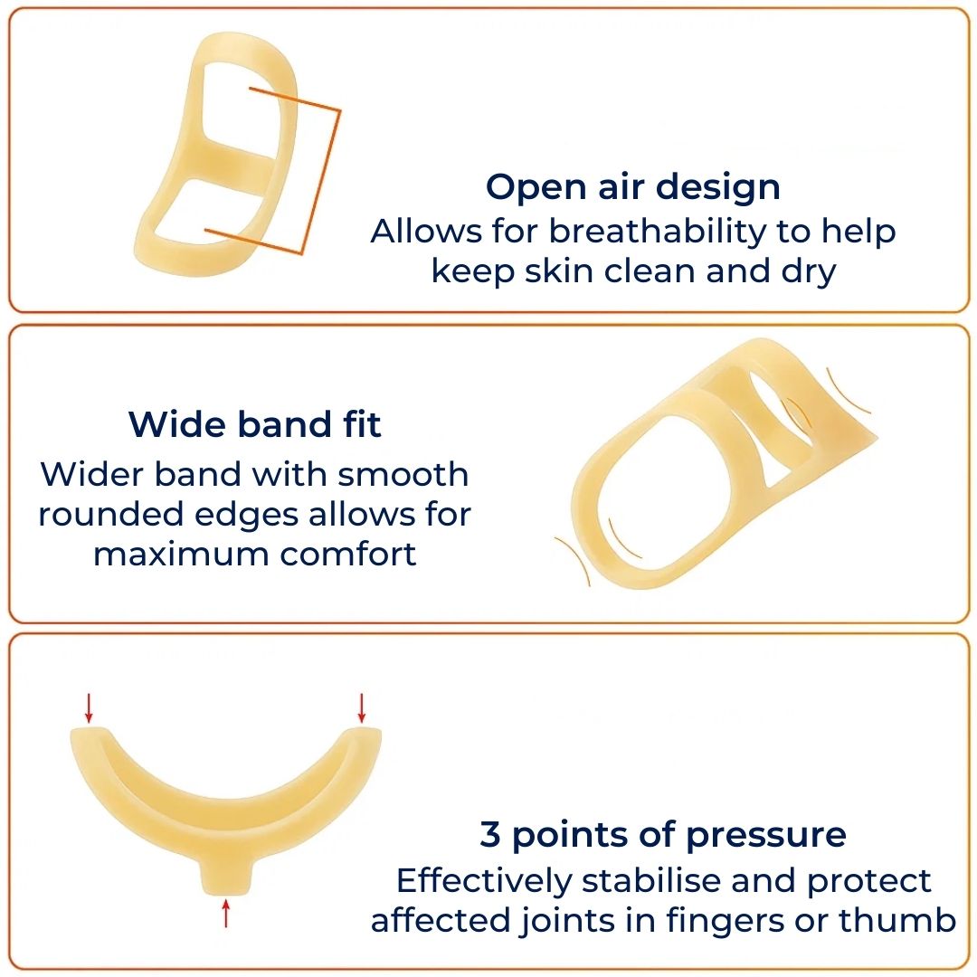 8 Ring Splint – Pain-Relief Stability – Waterproof Plastic – Daily Wear for Finger Strain Bowlift
