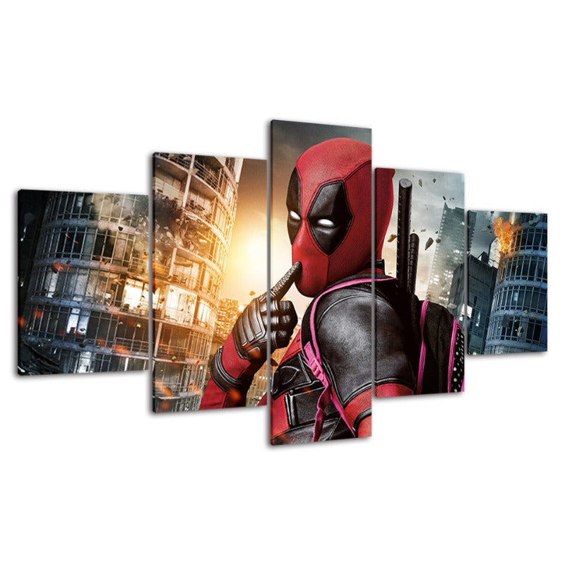 5 Piece Deadpool - Canvas Wall Art Painting | Bowlift