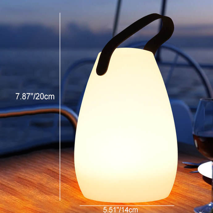 Modern Simplicity Plastic Round Square Hand LED Table Lamp For Outdoor Patio | Bowlift