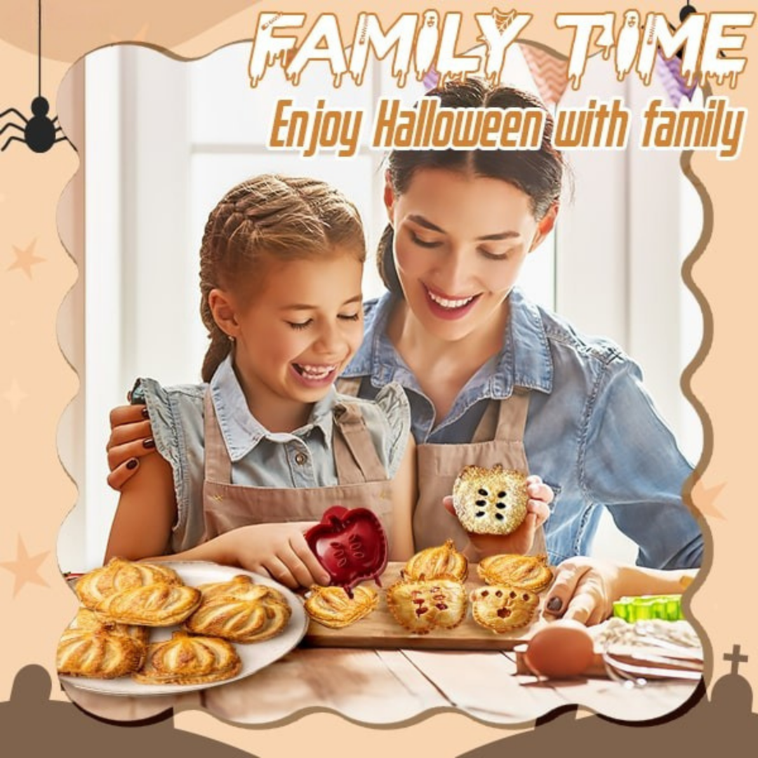 BowLift | Halloween Pie Press | Pumpkin, Apple & Acorn Shapes | Non-Stick Pastry Cutter & Sealer