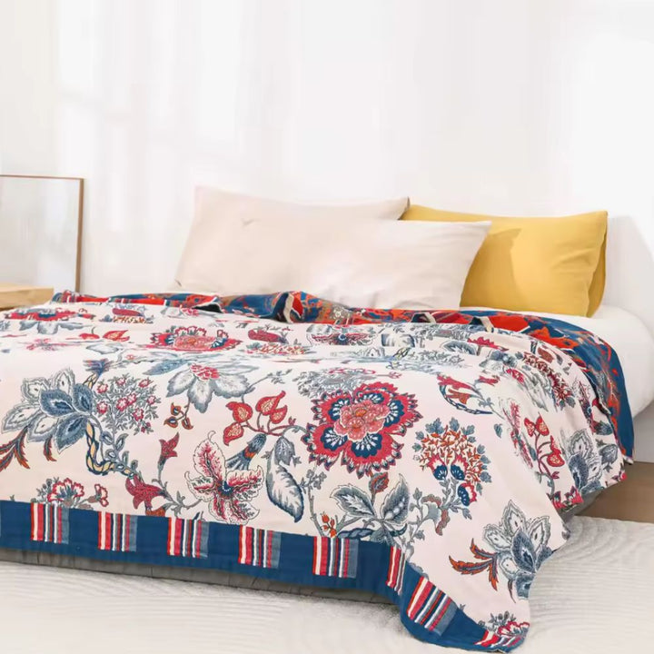 BowLift | Retro Botanica Bliss Cotton Blanket