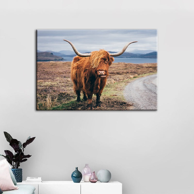 Beautiful Brown Cow - Canvas Wall Art Painting | Bowlift